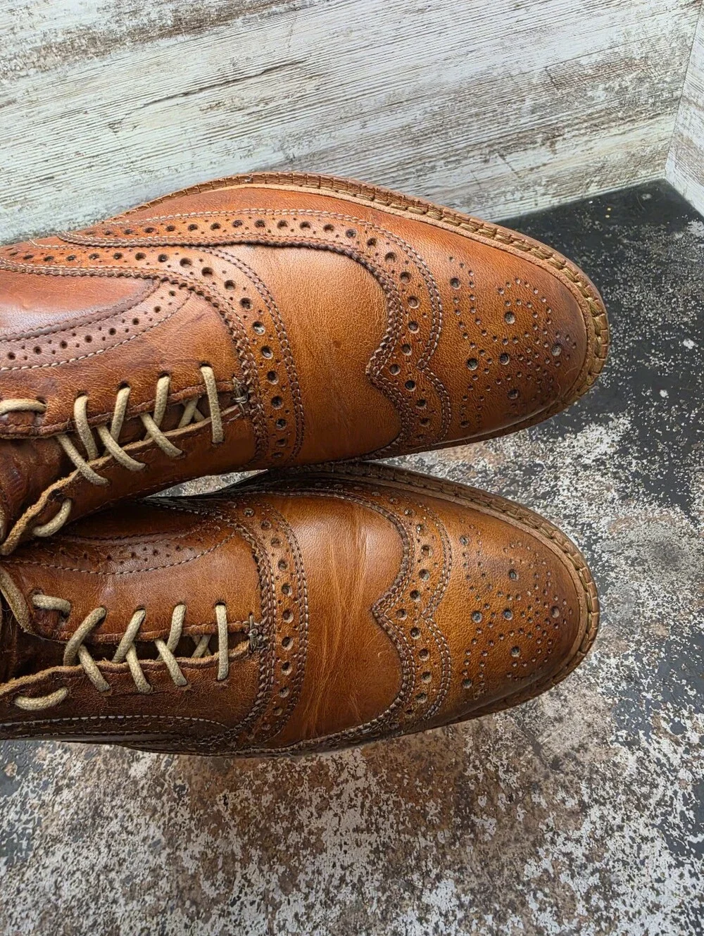 Mens Allen Edmonds Mctavish Wingtip Oxford Shoes Sz 11 B Used 26913 4035